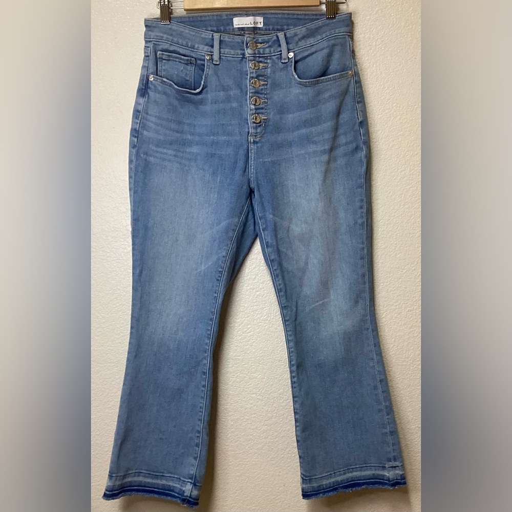 Loft jeans curvy kick crop button fly